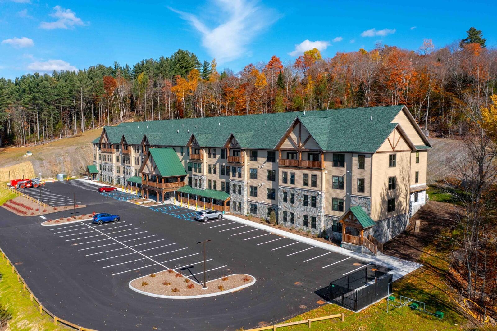 Finished apartment building
